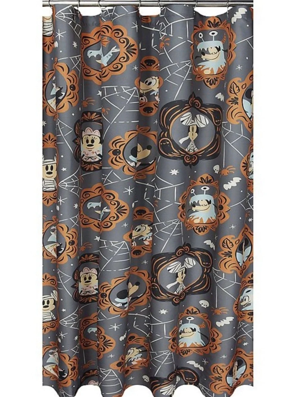 Disney Gray and Orange Halloween Character Shower Curtain